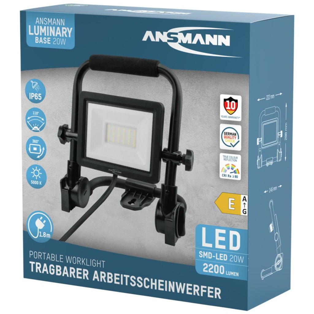 Ansmann FL20W-AC Werklamp 2200 lm Zwart