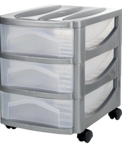 Bama Big Hobby Ladesysteem met 3 Laden 30x30x40 cm Zilver/Wit