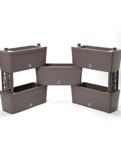 Bama Brick Koppelbare Plantenbakken 75L 59x23x27 cm 5 Stuks Antraciet