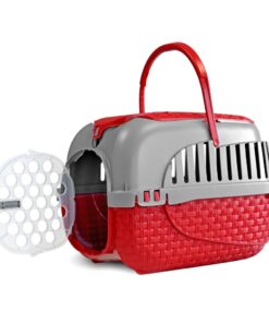 Bama Pet Transportbox 52x33x34 cm Rood/Zilver