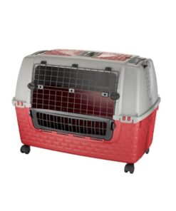 Bama Pet Transportbox met Wieltjes 88x52x60 cm Rood/Grijs