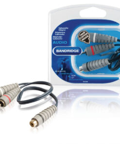 Bandridge BAL4600 Subwooferkabel 2x Rca Male - Rca Female 0.20 M Blauw