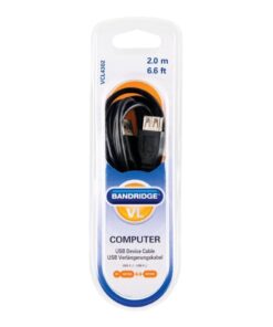 Bandridge USB 2.0 A Male naar USB 2.0 A Female 2 m Zwart