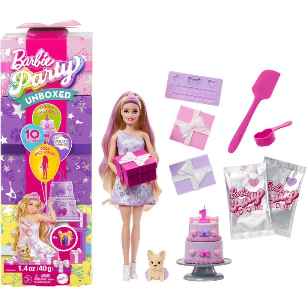 Barbie Party Unboxed Pop met Paarse Highlights