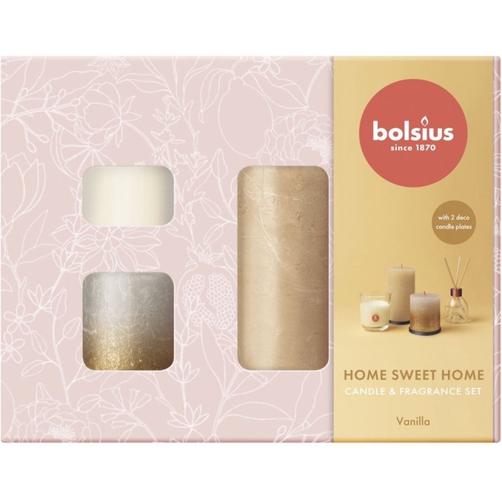Bolsius Giftset Home Sweet Home Vanille 6-delig