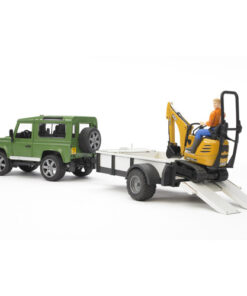 Bruder Landrover + Aanhanger met Graafmachine