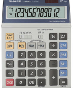 Citizen SH-EL2125C Calculator Sharp EL2125C Grijs Desk 12 Digit