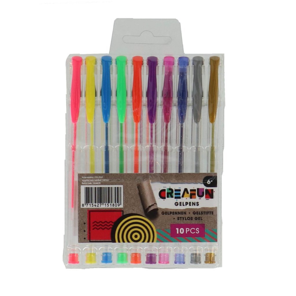 Creafun Gelpennen Neon Glitter Metallic 10 Stuks