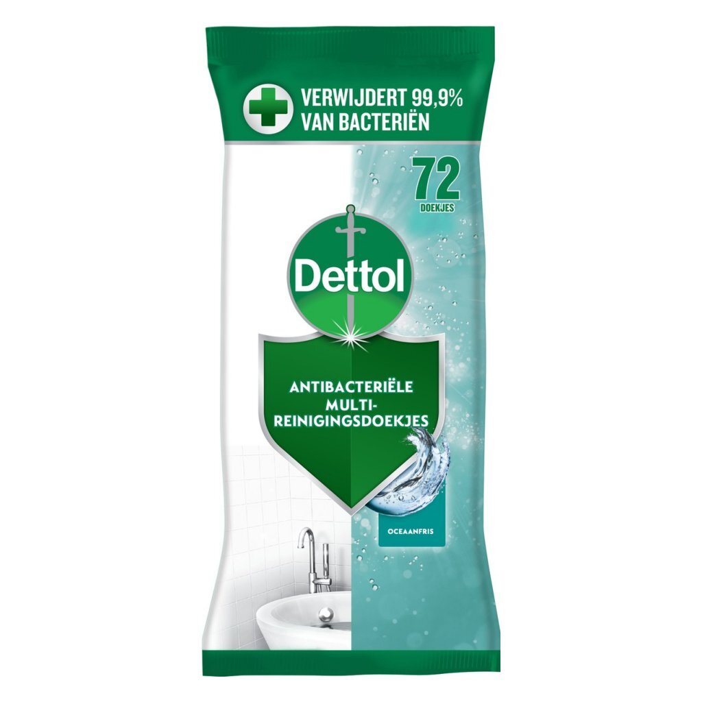 Dettol Desinfecterende Reinigingsdoekjes Oceaanfris 72 Stuks