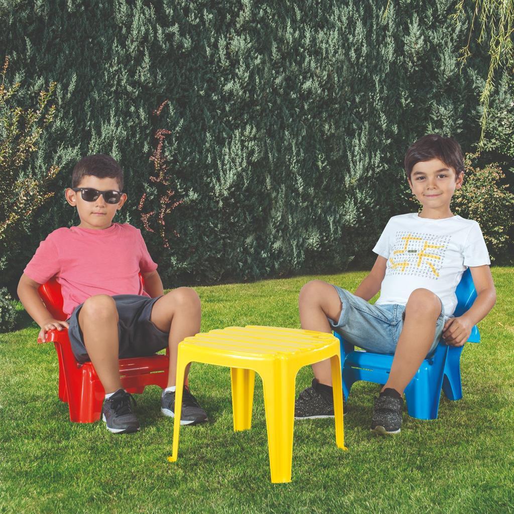 Dolu Tafel met 2 Stoelen Blauw/Rood/Geel - Afbeelding 3