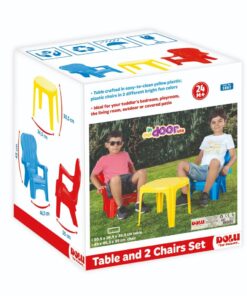 Dolu Tafel met 2 Stoelen Blauw/Rood/Geel