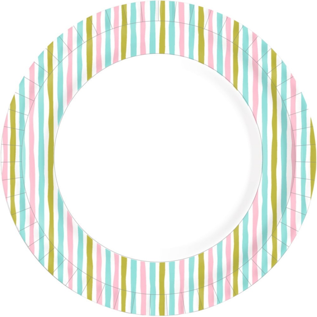 Duni Papieren Borden Stripes 22 cm 10 Stuks