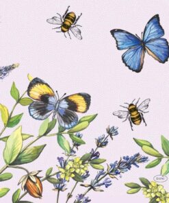 Duni Servetten Cherry Butterflies 33x33cm 3-laagstissue FSC pak a 20 servetten