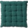 Dutch Decor BURTO Stoelkussen van Gewassen Katoen Sagebrush Green 40x40 cm
