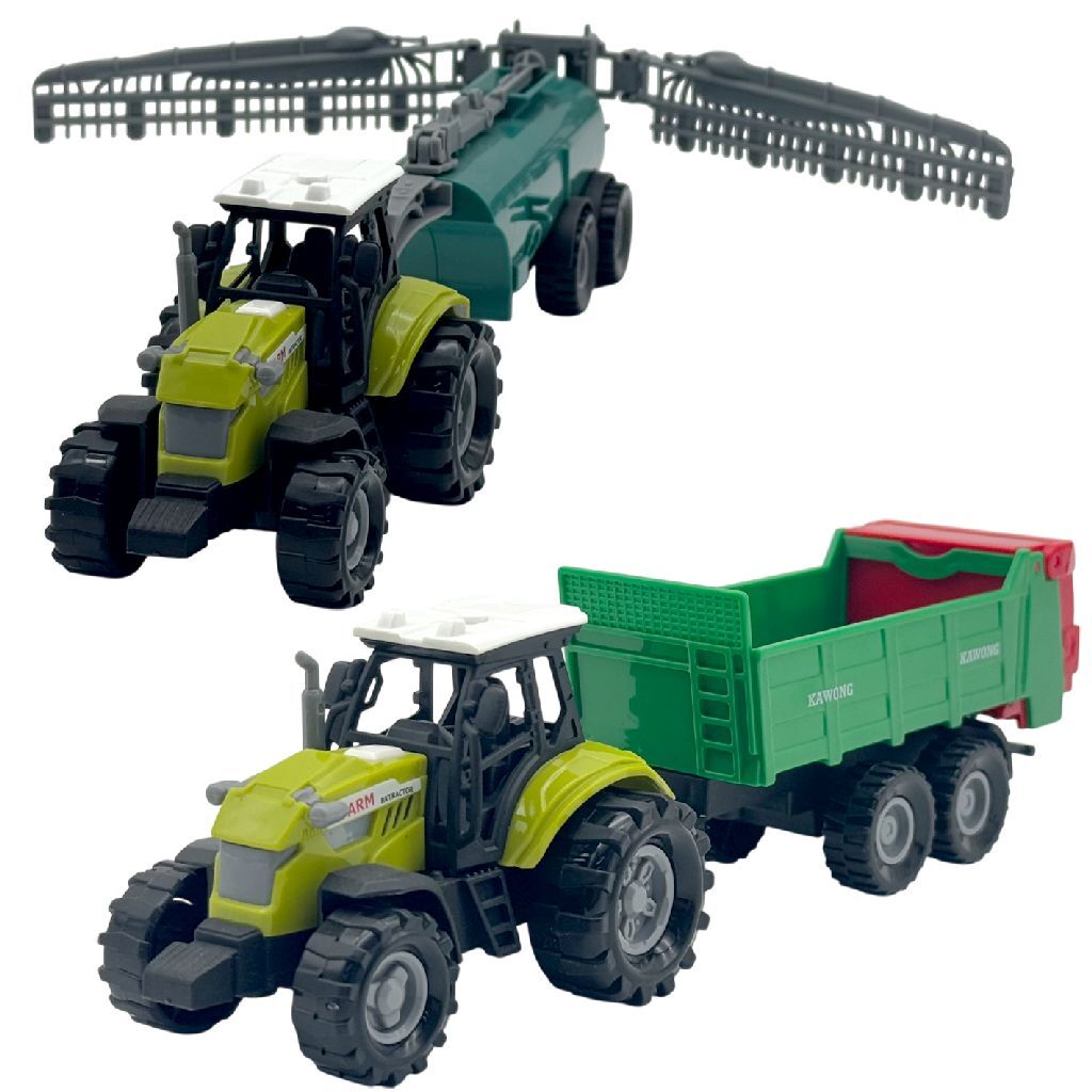 Dutch Farm Tractor met Trailer 1:48 + Licht en Geluid Assorti