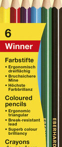 Eberhard Faber EF-511406 Kleurpotlood Winner Driekantig Assorti Etui à 6 Stuks