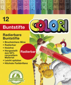 Eberhard Faber EF-514817 Kleurpotloden Met Gum Etui 12 Stuks