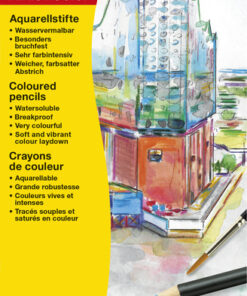 Eberhard Faber EF-516013 Aquarelpotlood Metaaletui A 12 Stuks Met Penseel