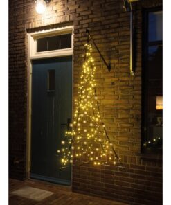 Fairybell Hangende LED Kerstboom 150 cm 240 LEDs Warm Wit Licht Zwart