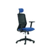 Geen Merk LF-2012405 Bureaustoel Linea Tekna 01/PT Zwart/blauw Met 3D Armleuning En Hoofdsteun