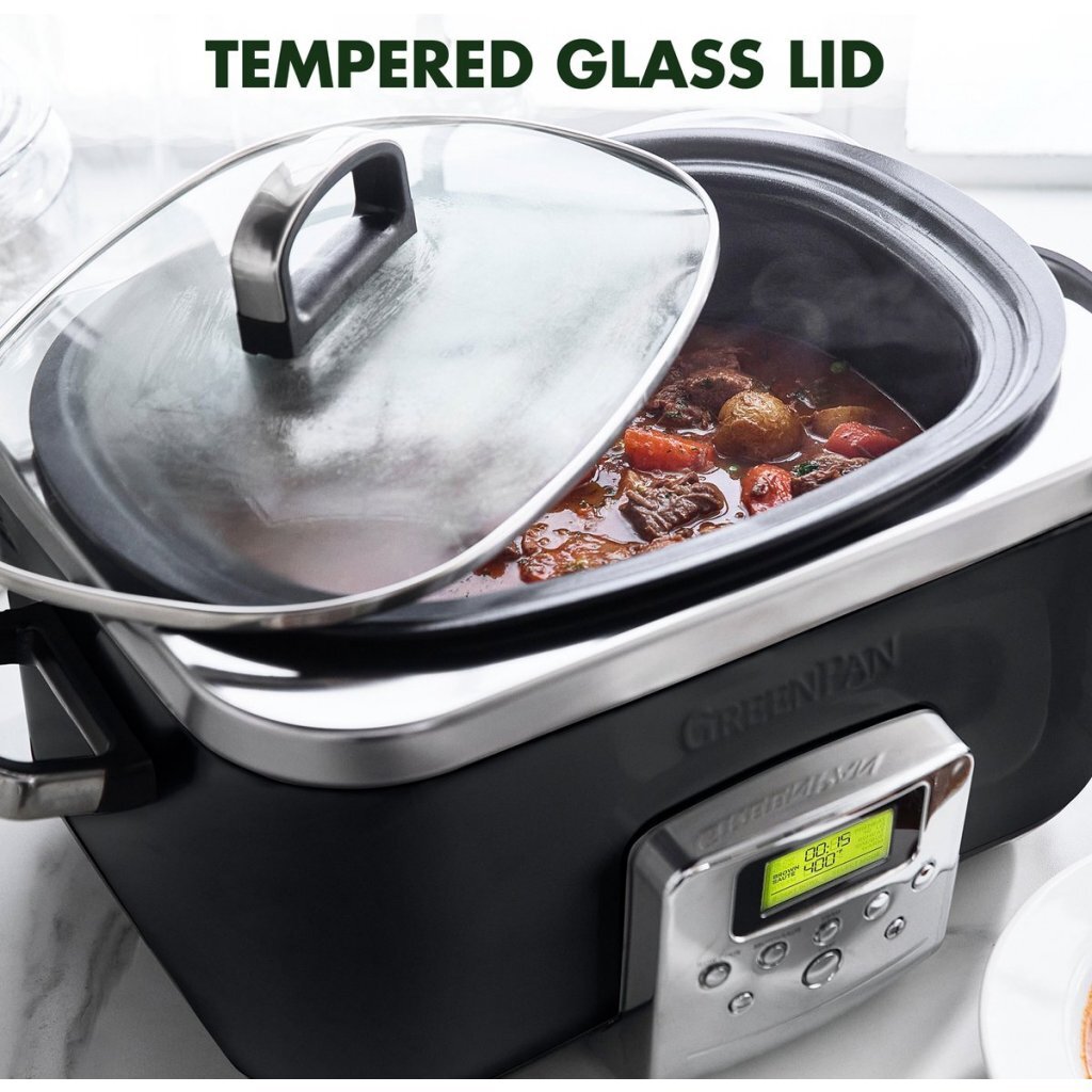 GreenPan Elite Slowcooker 6L Zwart/Zilver - Afbeelding 3