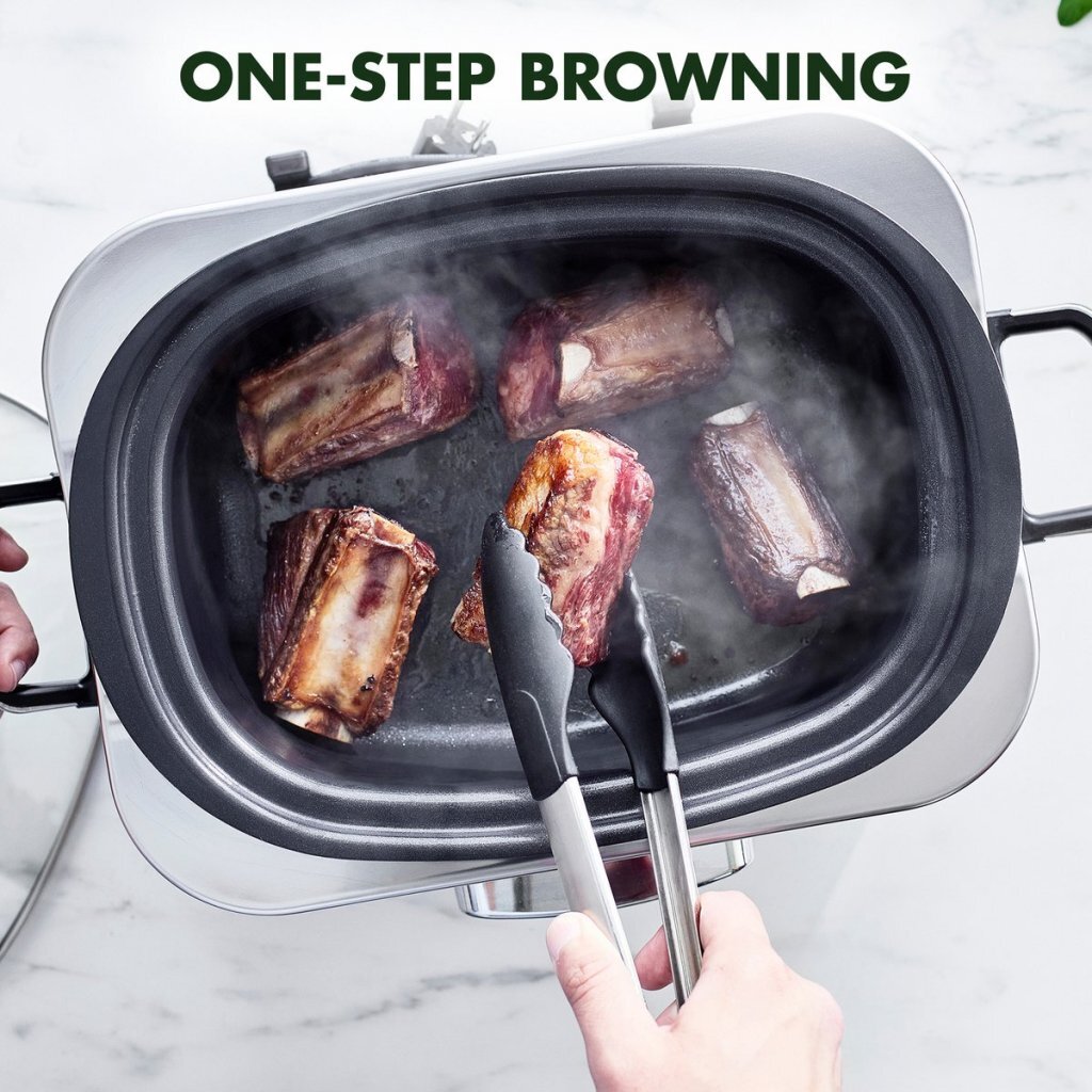 GreenPan Elite Slowcooker 6L Zwart/Zilver - Afbeelding 5