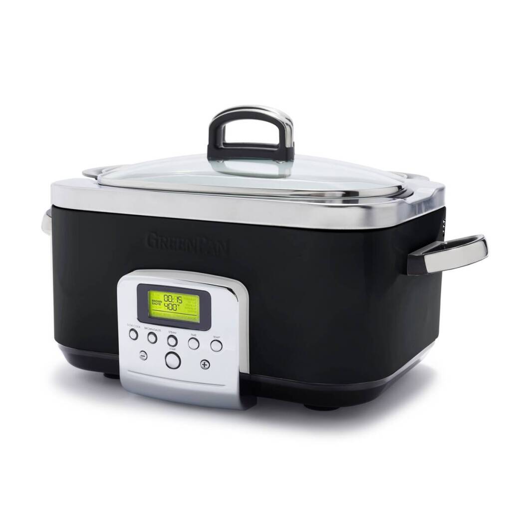 GreenPan Elite Slowcooker 6L Zwart/Zilver