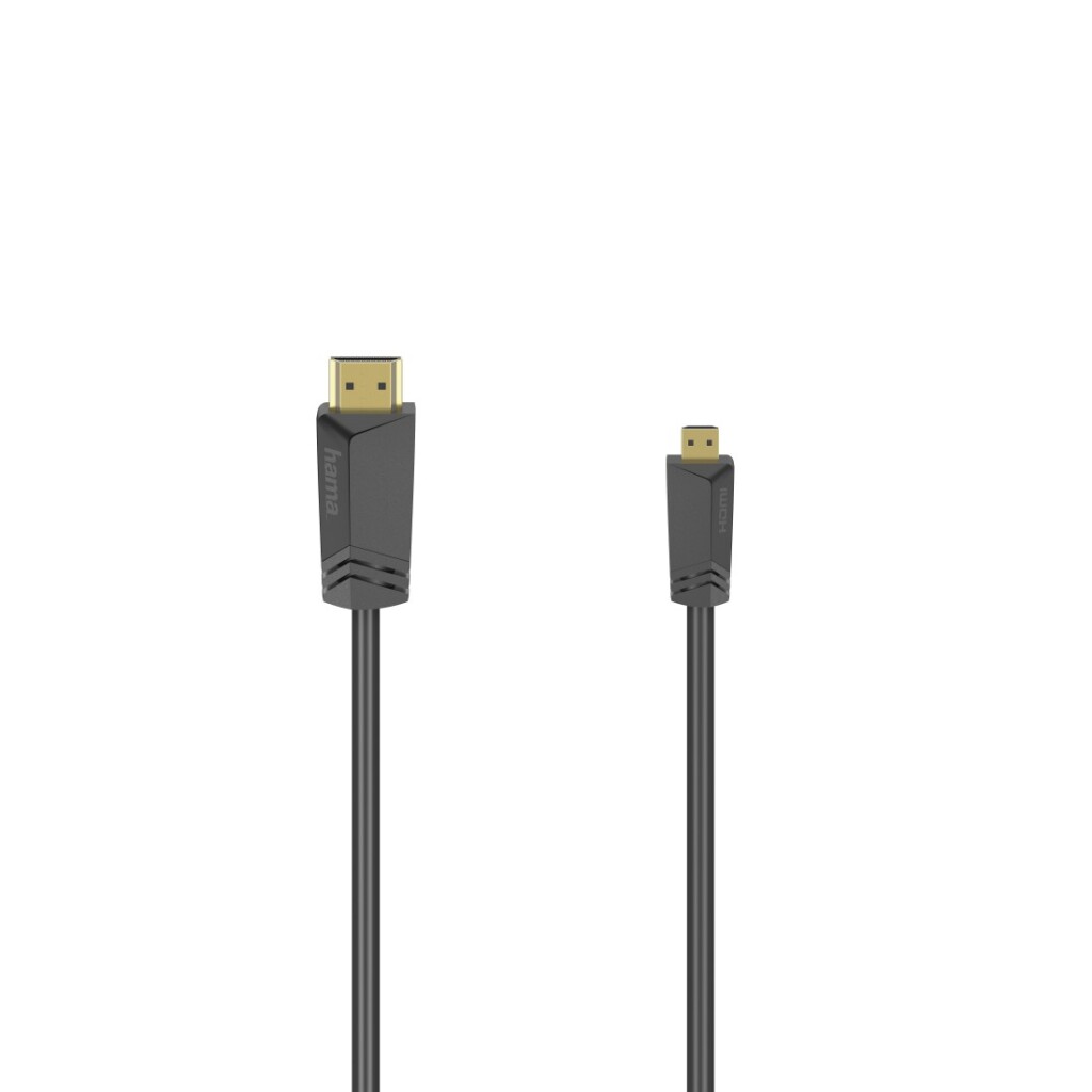 Hama High Speed HDMI Kabel Type A naar Type D Verguld + Ethernet 1.5 m Zwart