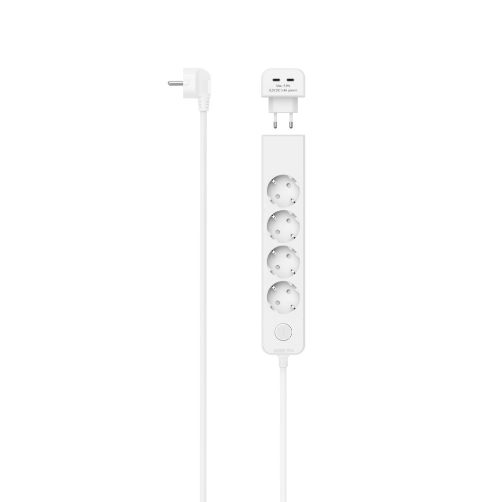 Hama Stekkerdoos 5-voudig M. USB-C-adapter 2-voudig 17W Schakelaar 1