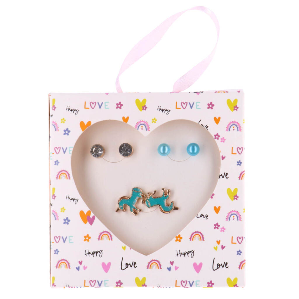 Happy Love Earring Set Blue Horses Set 6-delig
