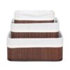 Homestyle Pro Bamboe Opbergmanden 3 Stuks Bruin/Wit