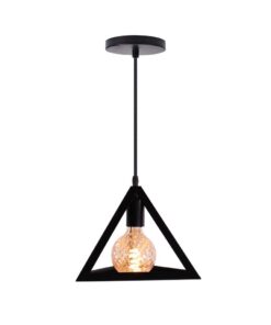 Homestyle Pro MK007-B Industriële Pyramide Hanglamp 25x22 cm Zwart/Metaal