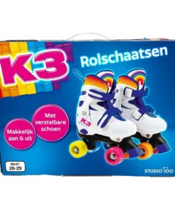 K3 Rolschaatsen Maat 26-29 Wit/Regenboog