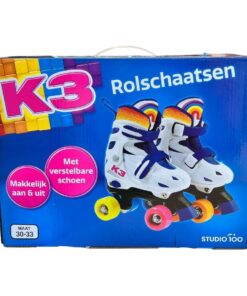 K3 Rolschaatsen Maat 30-33 Wit/Regenboog