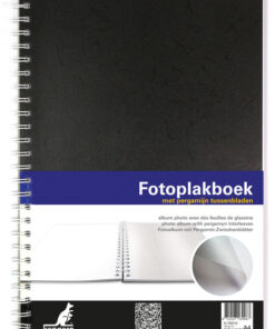 Kangaro K-750113 Fotoplakboek 33x23cm Zwart. Met Pergamijnvellen. 36+36 Vel