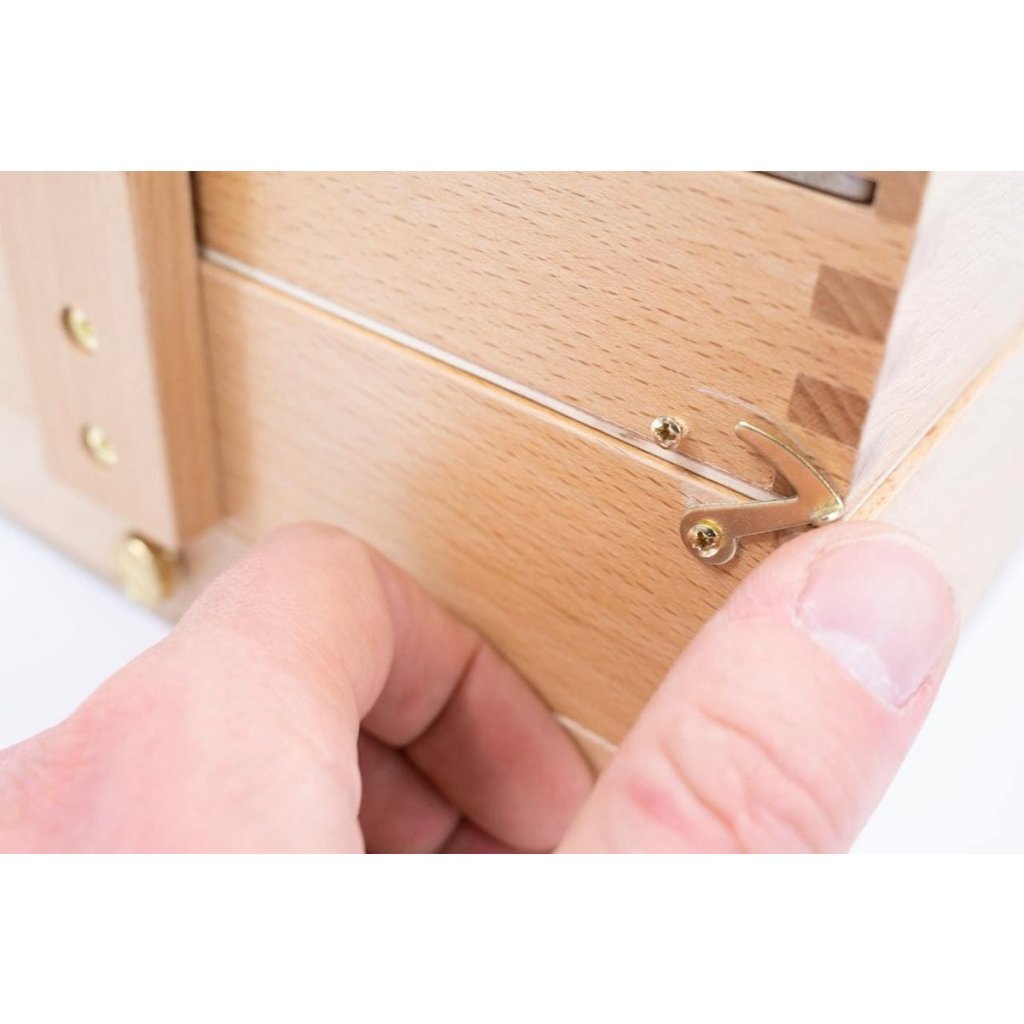 Kangaro K-830051 Gereedschapskist 3 Lagen 4 Laden + Leren Handvat 23.5x13x34 cm Beukenhout/Naturel - Afbeelding 4