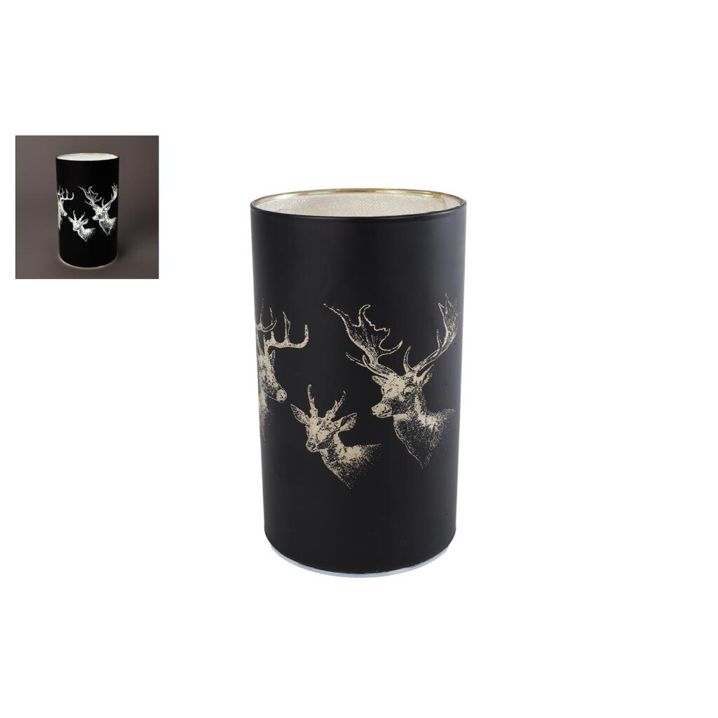 LED Sfeerverlichting Hert 9x15 cm Mat Zwart/Glas