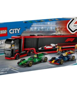 Lego City 60445 F1 Truck met RB20 en AMR24 F1 Auto's