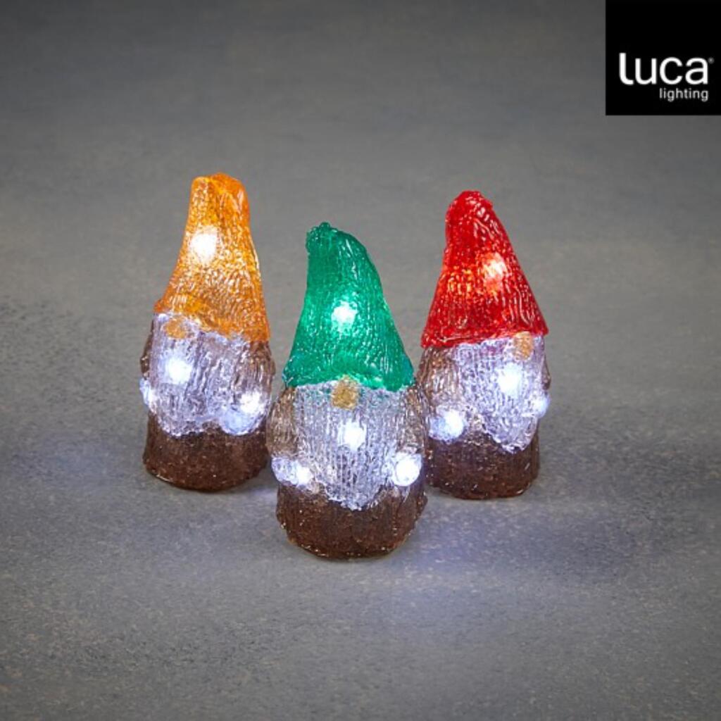 Luca Lighting Decoratie LED Kabouter + Timer Assorti