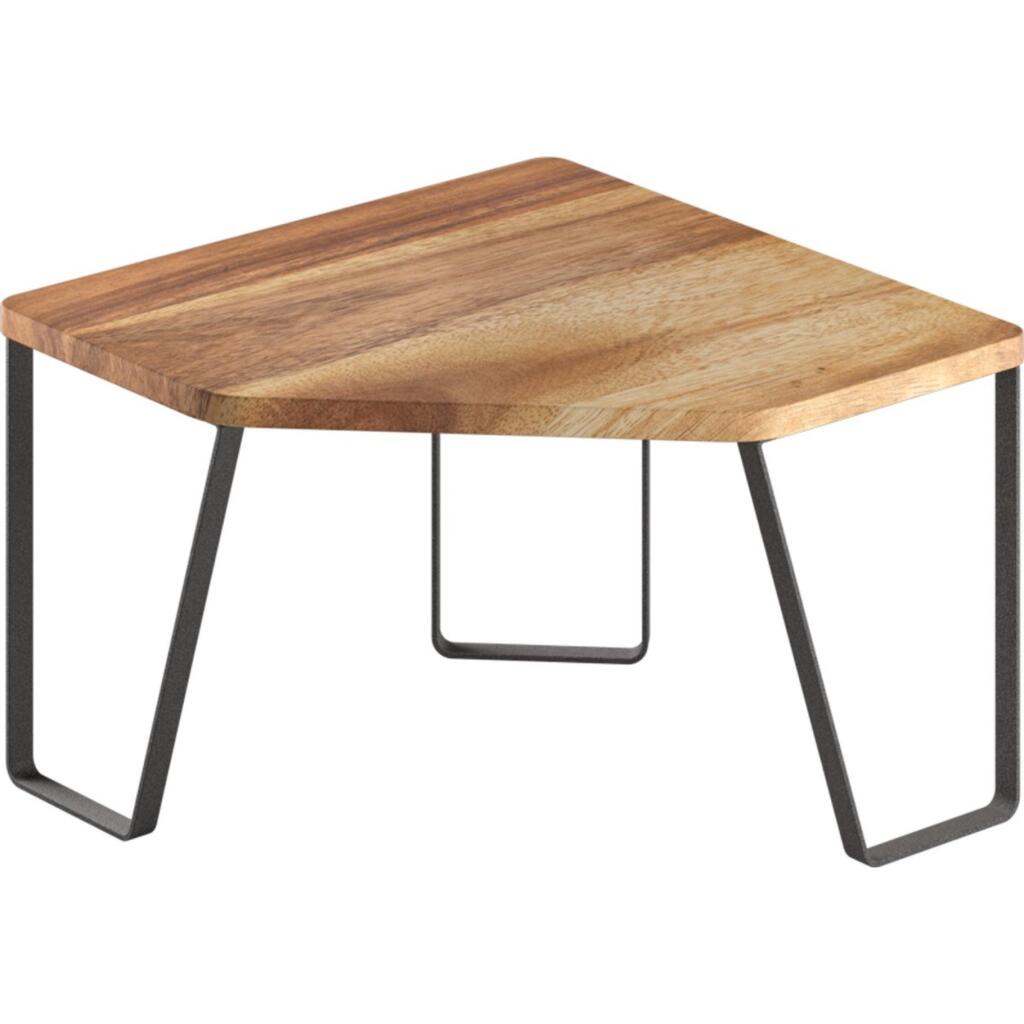 Metaltex York Lava Kruidenrek Hoek 25x25x16 cm Acacia Hout/Zwart Metaal