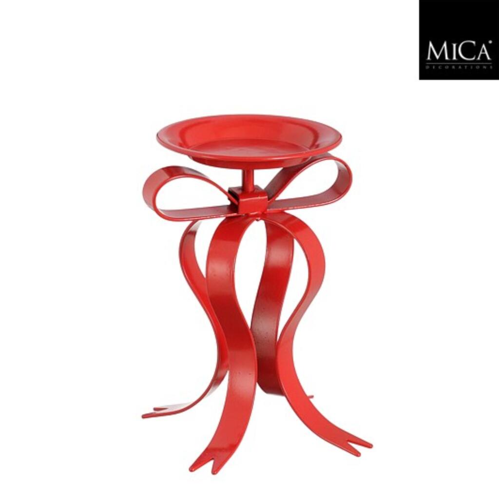 Mica Decorations Kandelaar Strik 17x14x20 cm Rood