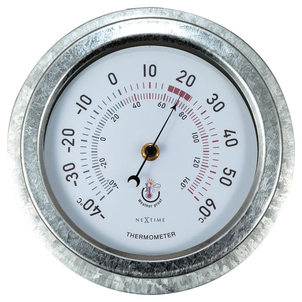 NeXtime NE-4302GA Buitenthermometer 22CM Metaal Gegalvaniseerd Lily