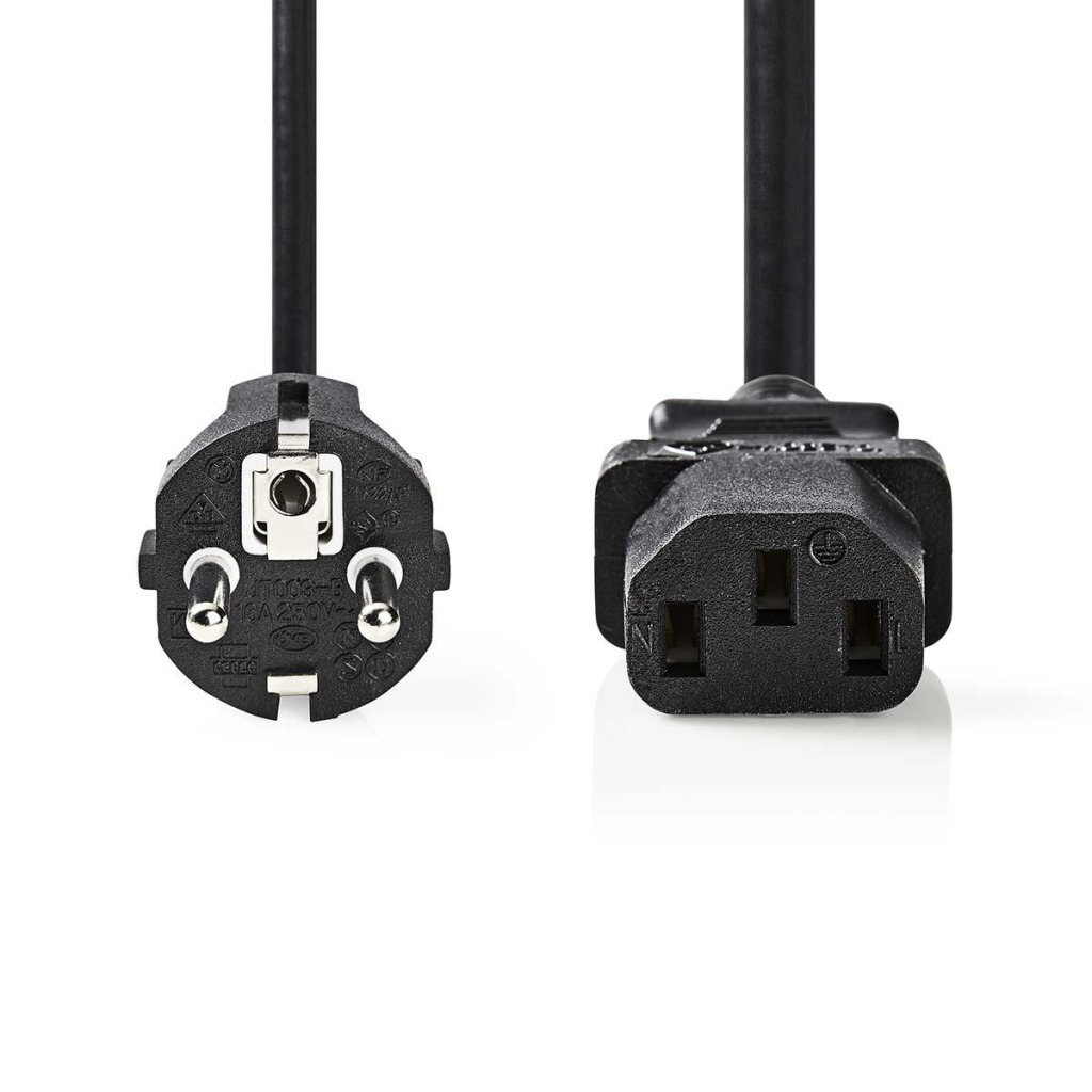 Nedis CEGP10030BK50 Voedingskabel Schuko Male - Iec-320-c13 5