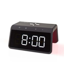 Nedis WCACQ30BK Wekker Met Draadloze Lader Qi Gecertificeerd 5 / 7.5 / 10 / 15 W Usb-a Male Nachtlamp 2 Alarmtijden Snoozefunctie
