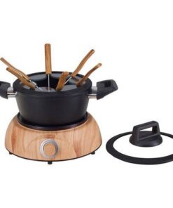 Nouvel WOOD 6-Persoons Fondueset Zwart/Hout