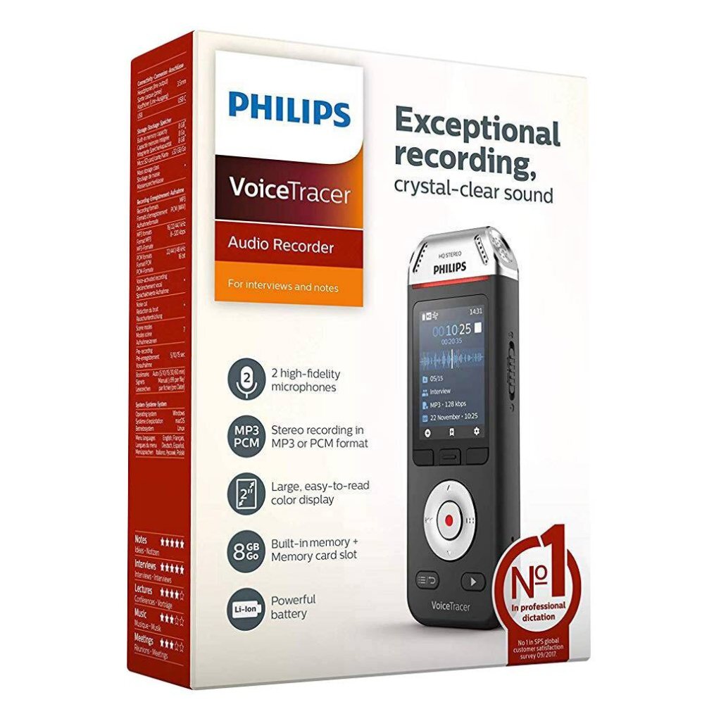 Philips DVT2110 VoiceTracer Audiorecorder Zwart/Zilver - Afbeelding 4