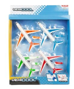 Planes & Helicopters Set Vliegtuigen 4stuks Pull Back