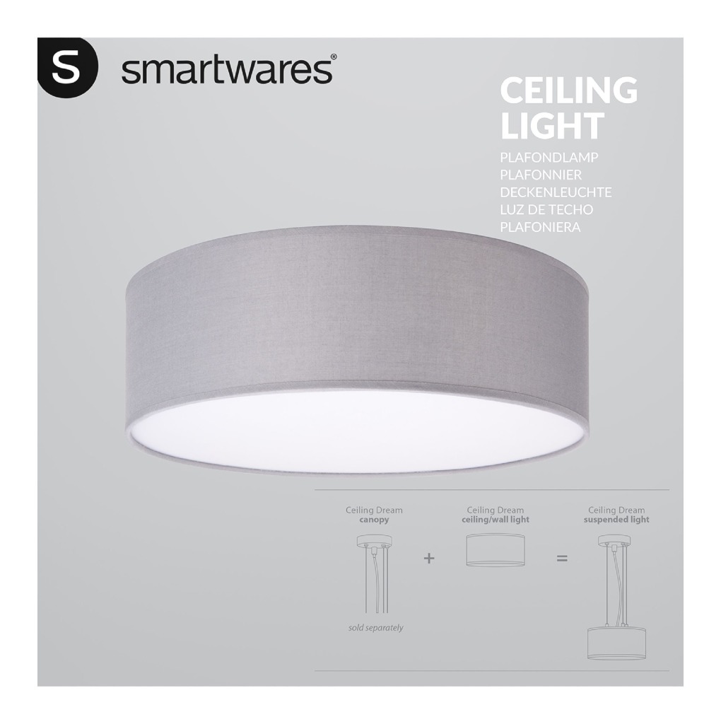 Ranex RA-1000465 Mia Led Plafond Lamp 30cm Grijs - Afbeelding 4