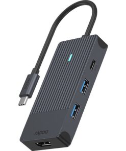 Rapoo USB-C 4in1 Multiport Adapter Zwart