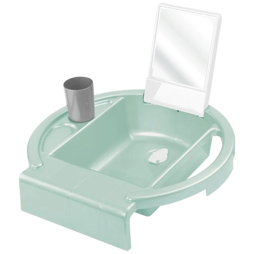 Rotho AVA Kinderwasbakje voor op Badrand 40x40x13 cm Sage Green